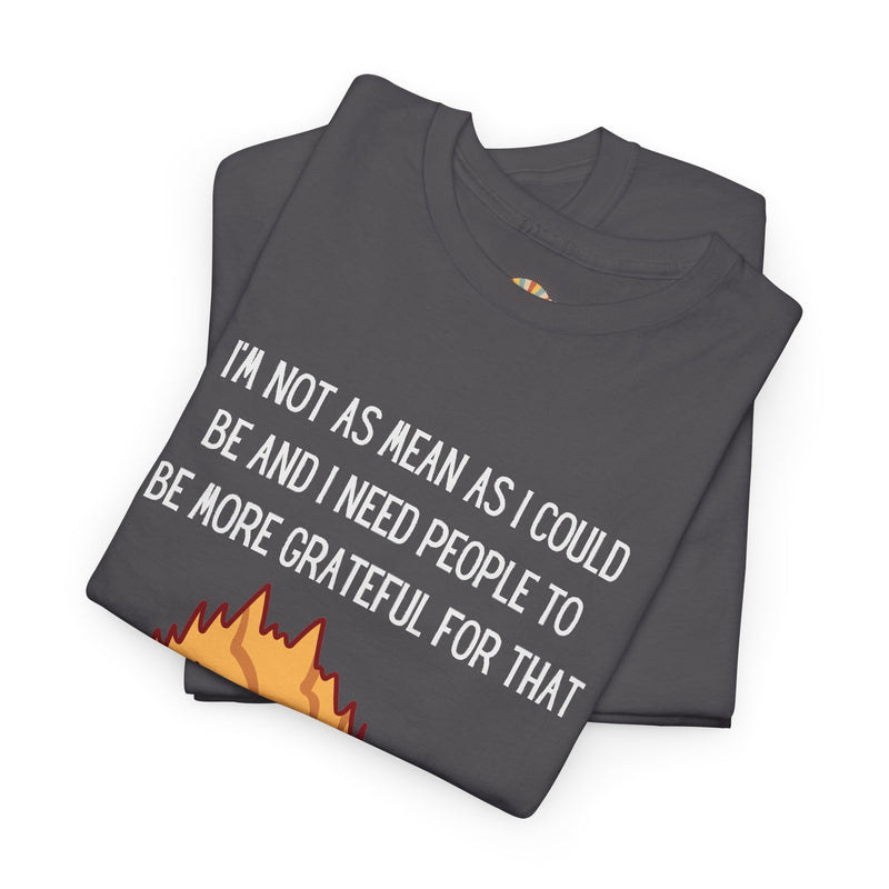 Sassy Cat Attitude T-Shirt — "I’m Not As Mean As I Could Be" Graphic Tee