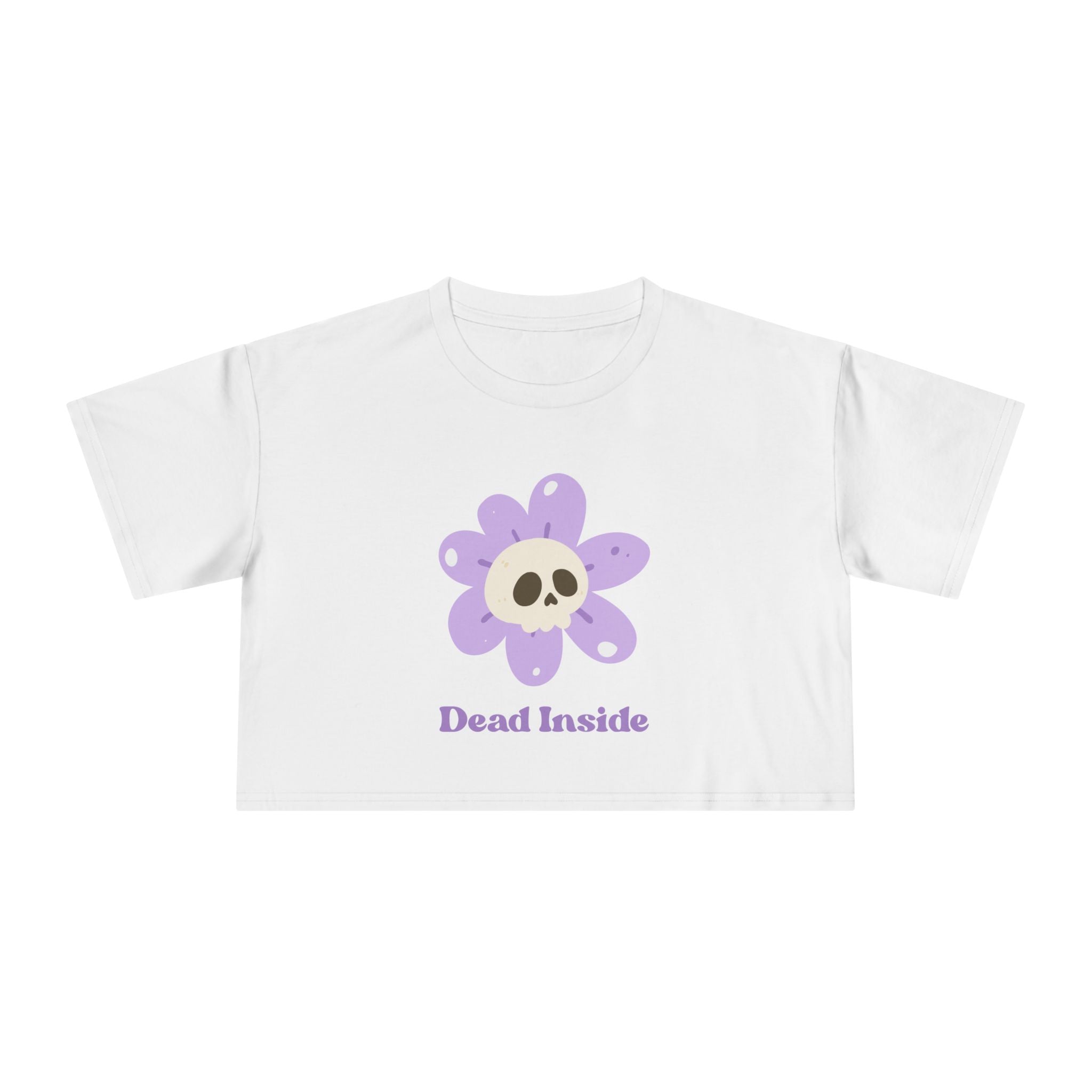 Dead Inside Floral Skull Crop Tee — Women's Graphic T-Shirt Top