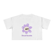 Dead Inside Floral Skull Crop Tee — Women's Graphic T-Shirt Top