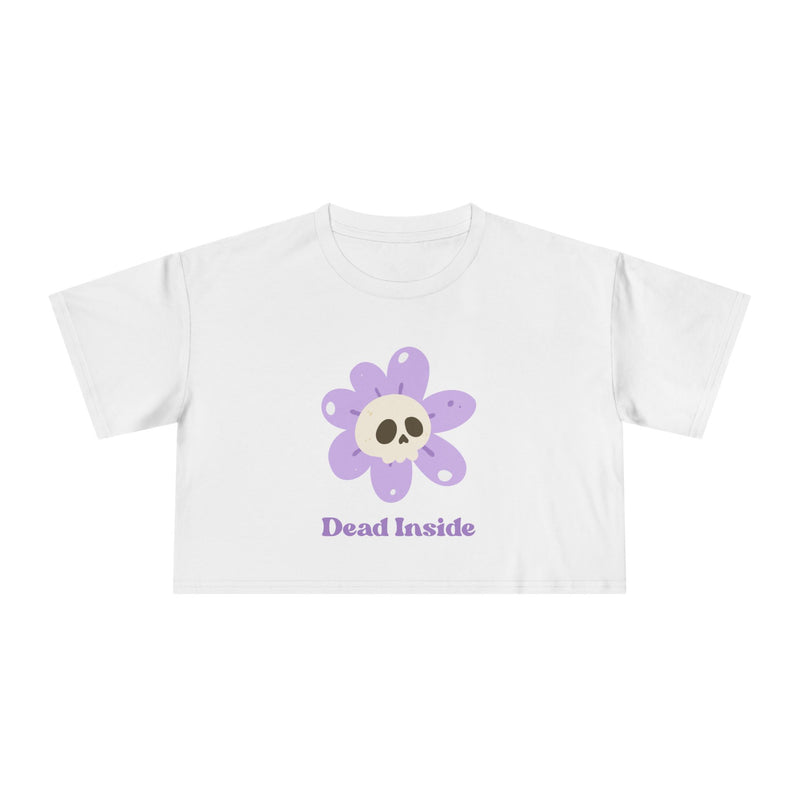 Dead Inside Floral Skull Crop Tee — Women's Graphic T-Shirt Top