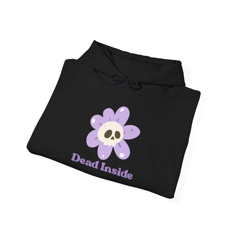 Graphic Floral Skull Hoodie "Dead Inside" - Unisex Heavy Blend™ Hooded Sweatshirt