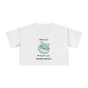 Women's Crop Tee — 'I'm Not Crazy! My Reality Is Just Different From Yours' Wonderland Graphic T-shirt Top