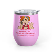 Responsible Adult Pop Art Wine Tumbler - Stainless Steel 12oz