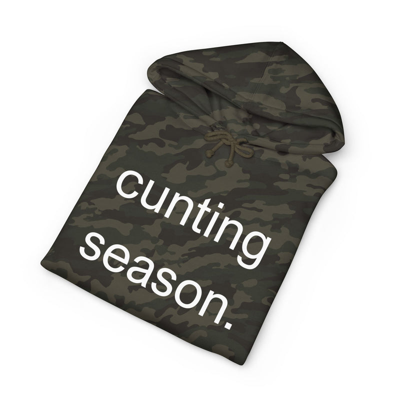 Statement Hoodie "Cunting Season" Minimalist Text Graphic Hooded Sweatshirt