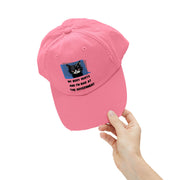Distressed Cap — Sassy Cat “My Body Hurts and I’m Mad at the Government” Baseball Hat