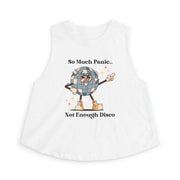 Disco Ball Women's Crop Top — "So Much Panic... Not Enough Disco" Graphic Tank
