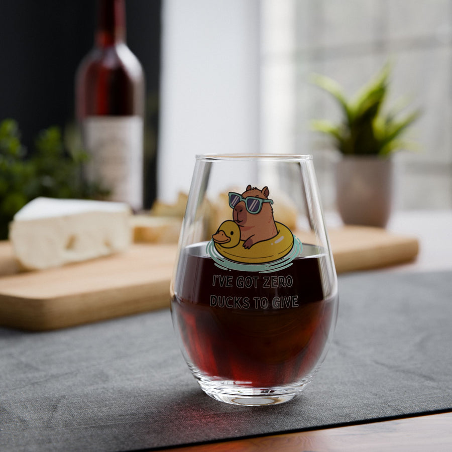 Stemless Wine Glass – Zero Ducks To Give Rubber Duckie