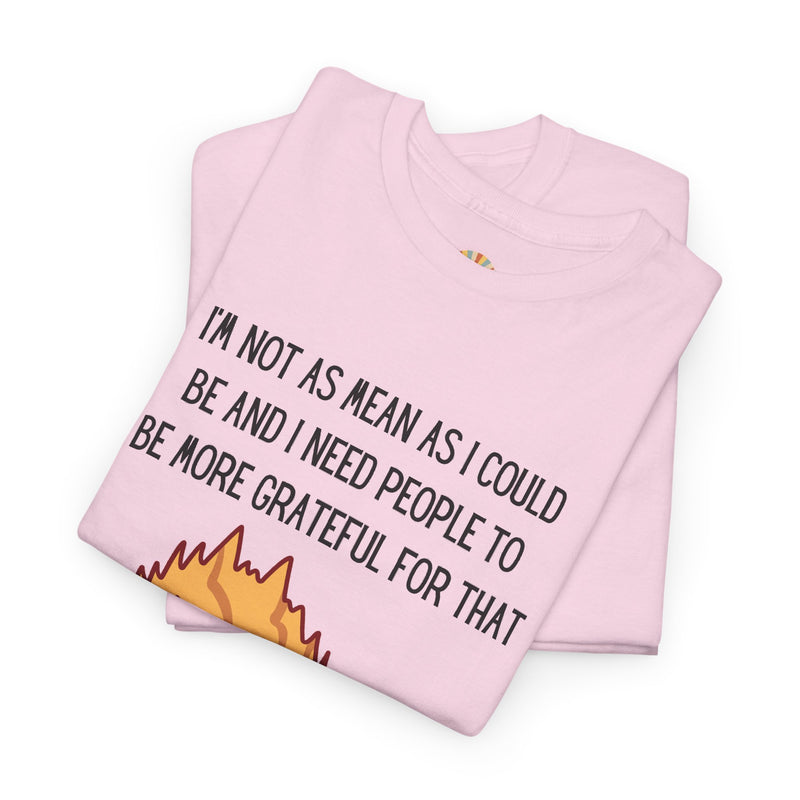 Sassy Cat Attitude T-Shirt — "I’m Not As Mean As I Could Be" Graphic Tee