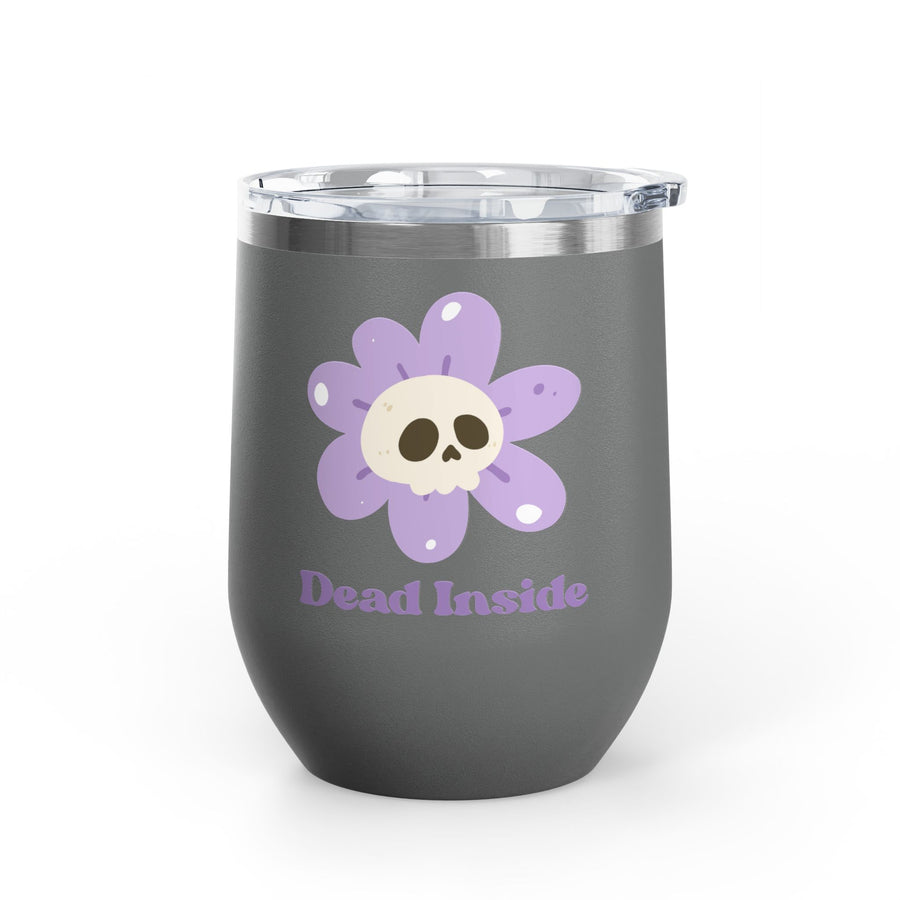 "Dead Inside" Floral Skull Wine Tumbler - Stainless Steel 12oz