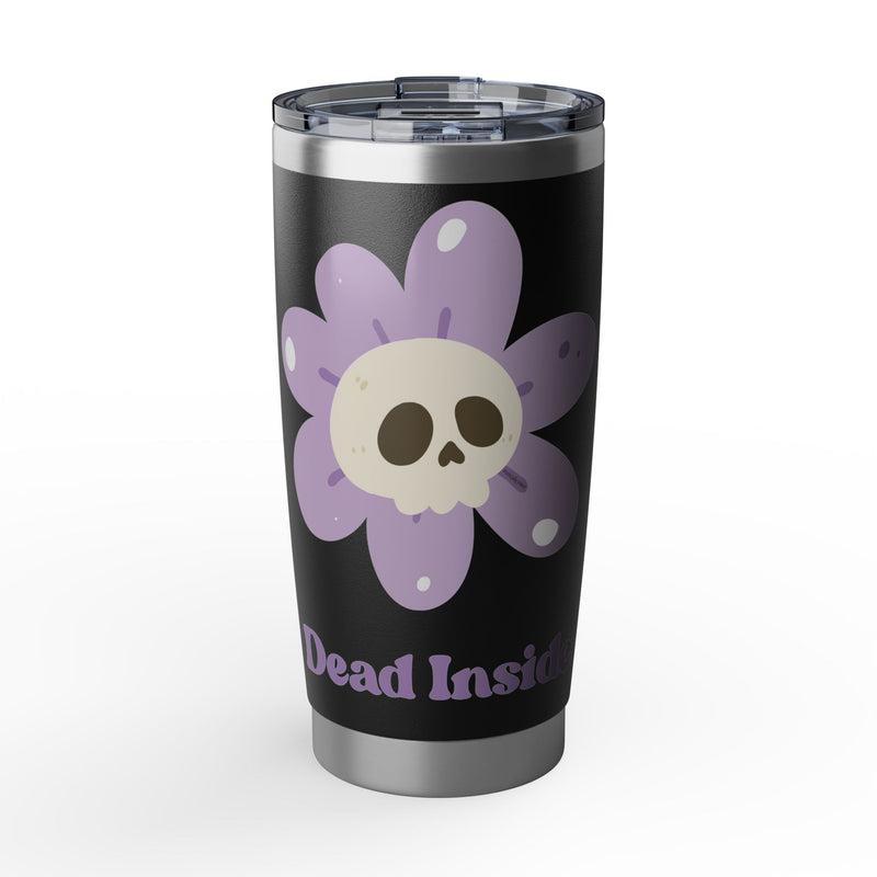 20oz Vagabond Tumbler — 'Dead Inside' Purple Skull Flower Traveler Mug
