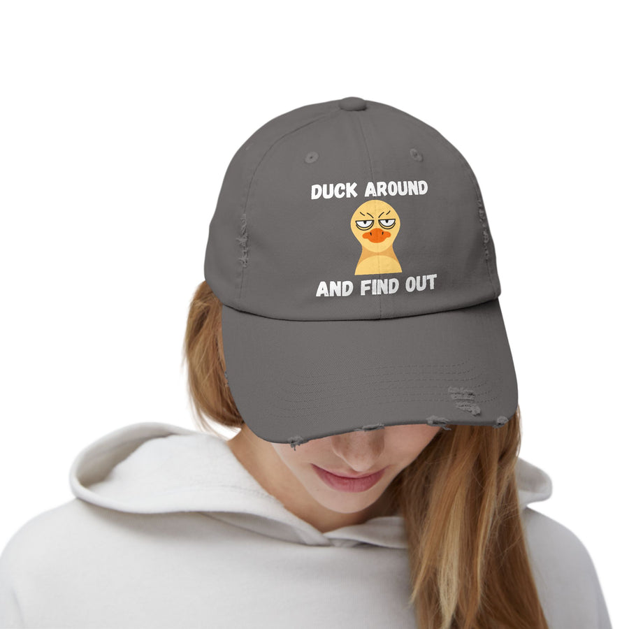 Baseball Hat "Duck Around and Find Out" Distressed Cap