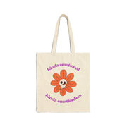 Emo Flower Tote Bag — "kinda emotional kinda emotionless" Cotton Canvas Tote