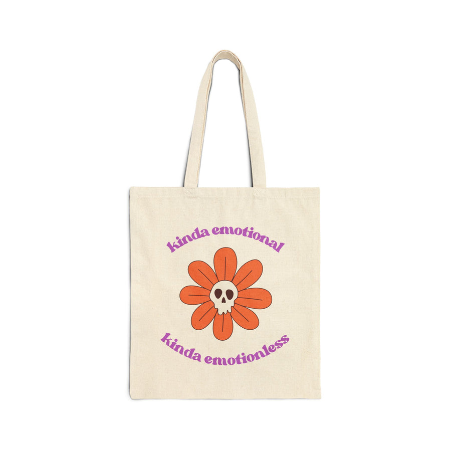 Emo Flower Tote Bag — "kinda emotional kinda emotionless" Cotton Canvas Tote