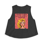Crop Top — Retro Pop Art Graphic Tee "I Wanna Be 14 Again and Ruin My Life Differently" T-shirt