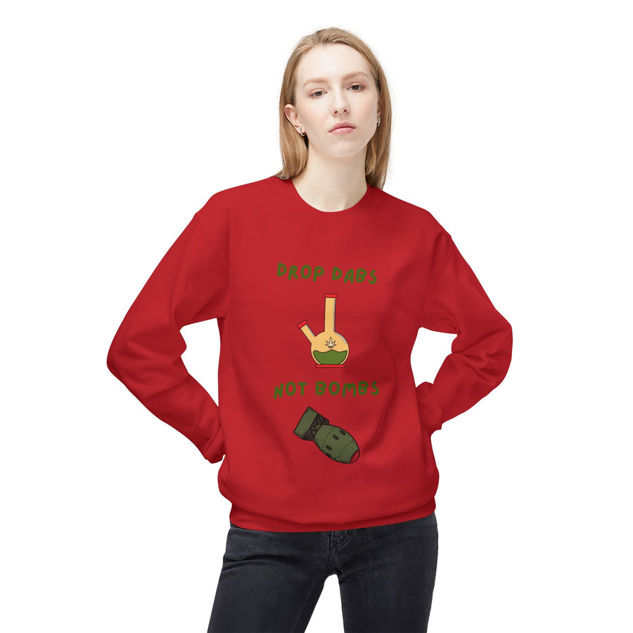 Drop Dabs Not Bombs - Unisex Midweight Softstyle Fleece Crewneck Sweatshirt