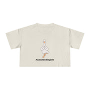 Yoga Duck Women's Crop Tee — 'Namafuckingaste' Graphic T-shirt Top