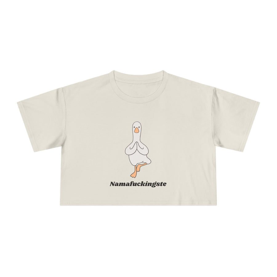 Yoga Duck Women's Crop Tee — 'Namafuckingaste' Graphic T-shirt Top