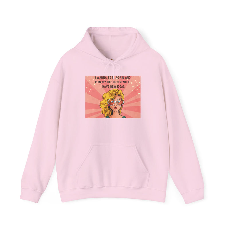 Retro Pop Art Hoodie — "I Wanna Be 14 Again..." Graphic Hooded Sweatshirt