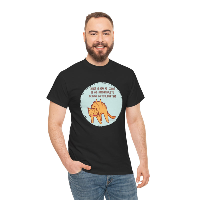 Sassy Cat Attitude T-Shirt — "I’m Not As Mean As I Could Be" Graphic Tee