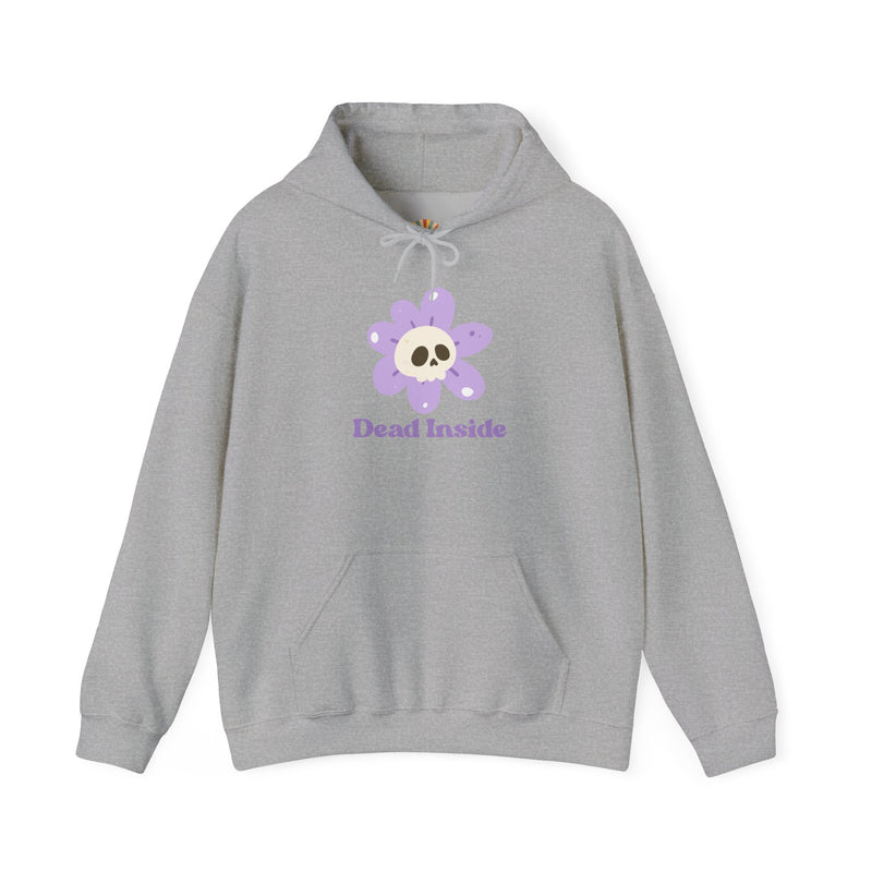 Graphic Floral Skull Hoodie "Dead Inside" - Unisex Heavy Blend™ Hooded Sweatshirt