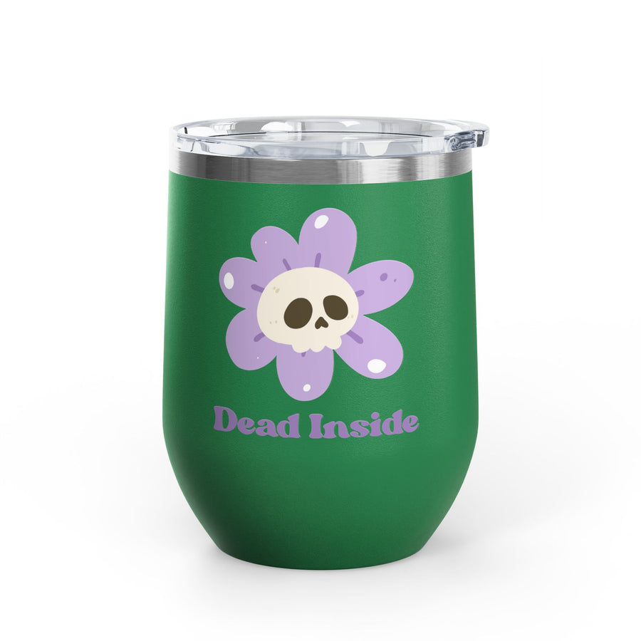 "Dead Inside" Floral Skull Wine Tumbler - Stainless Steel 12oz