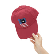 Distressed Cap — Sassy Cat “My Body Hurts and I’m Mad at the Government” Baseball Hat