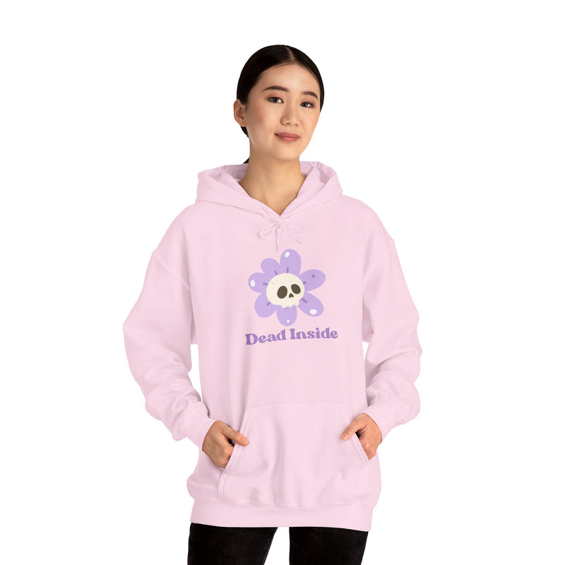 Graphic Floral Skull Hoodie "Dead Inside" - Unisex Heavy Blend™ Hooded Sweatshirt