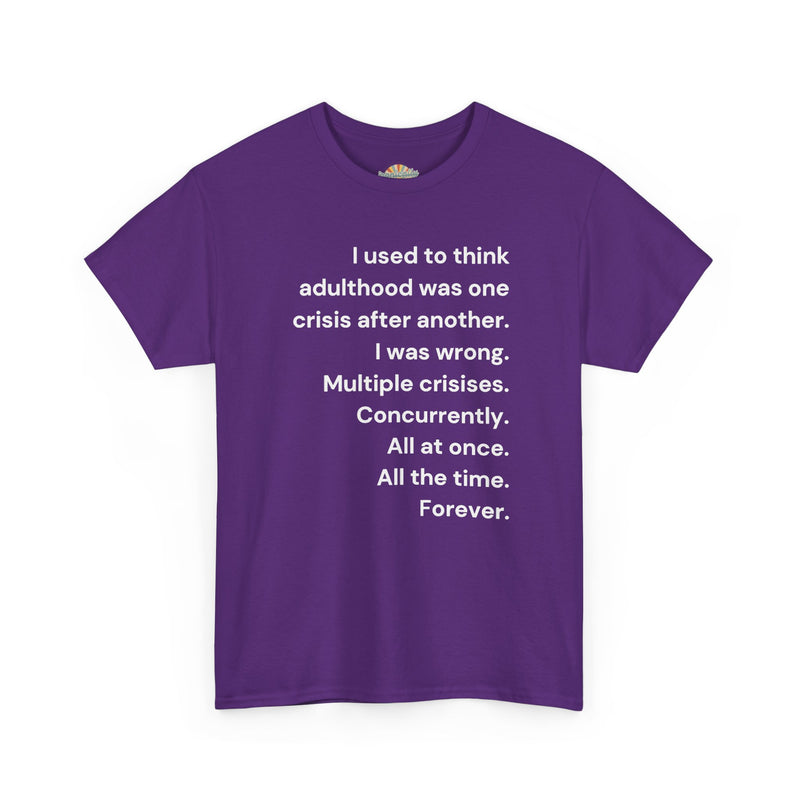 Minimalist Text Tee — 'Adulthood' Graphic T-Shirt