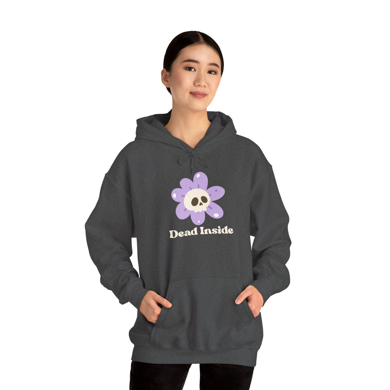 Graphic Floral Skull Hoodie "Dead Inside" - Unisex Heavy Blend™ Hooded Sweatshirt