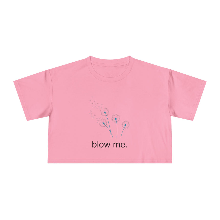 Crop Tee — Dandelion 'blow me.' Graphic T-Shirt Top