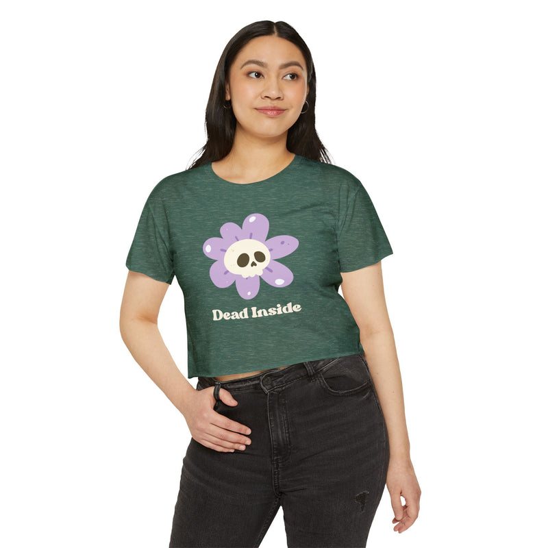 Women's Festival Crop Top - "Dead Inside" Graphic Tee