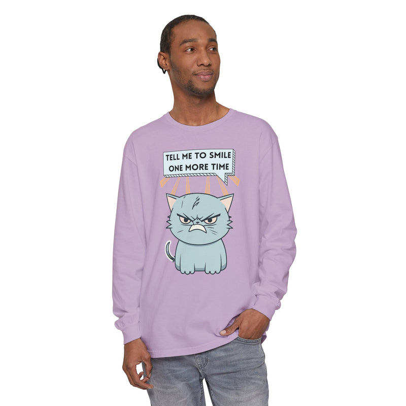 Grumpy Cat "Tell Me To Smile One More Time" Long Sleeve Tee