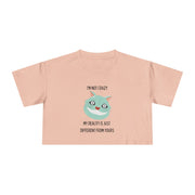 Women's Crop Tee — 'I'm Not Crazy! My Reality Is Just Different From Yours' Wonderland Graphic T-shirt Top