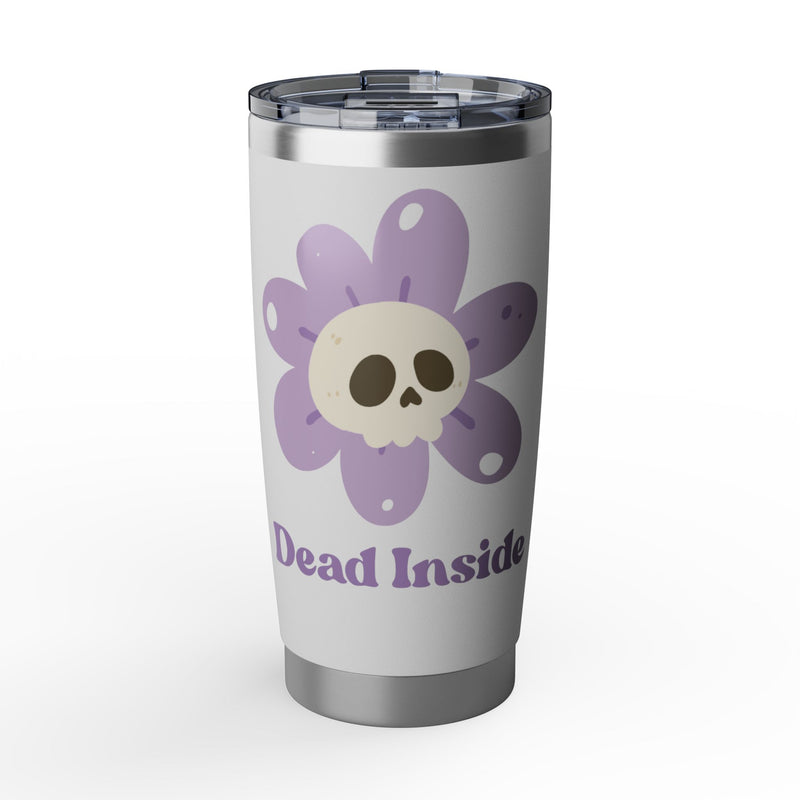 20oz Tumbler — 'Dead Inside' Purple Skull Flower Travel Mug