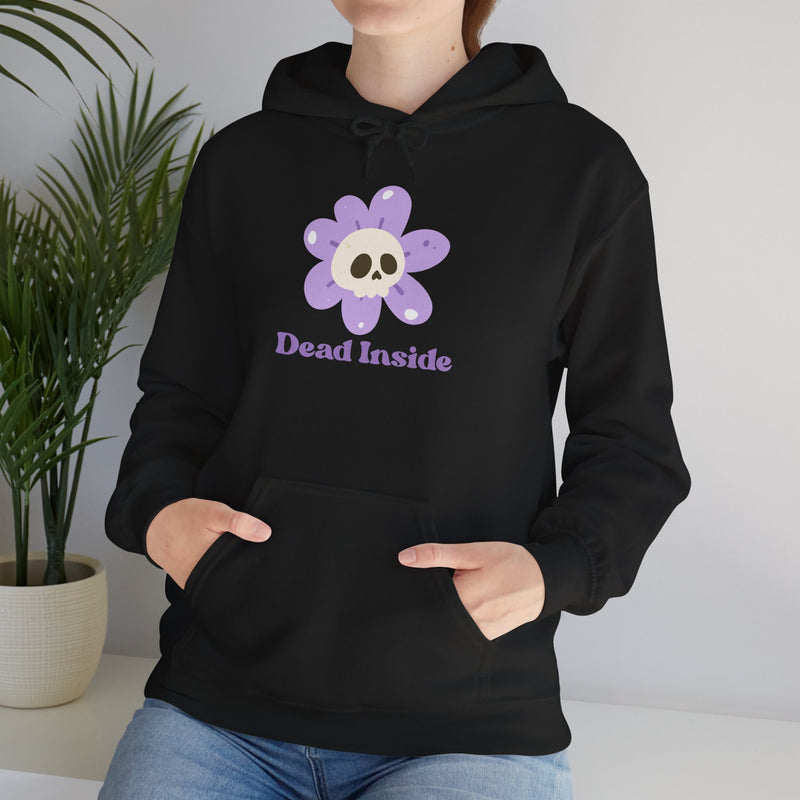 Graphic Floral Skull Hoodie "Dead Inside" - Unisex Heavy Blend™ Hooded Sweatshirt