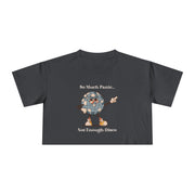 Disco Globe Ball Crop Tee — "So Much Panic... Not Enough Disco" Graphic T-shirt Top