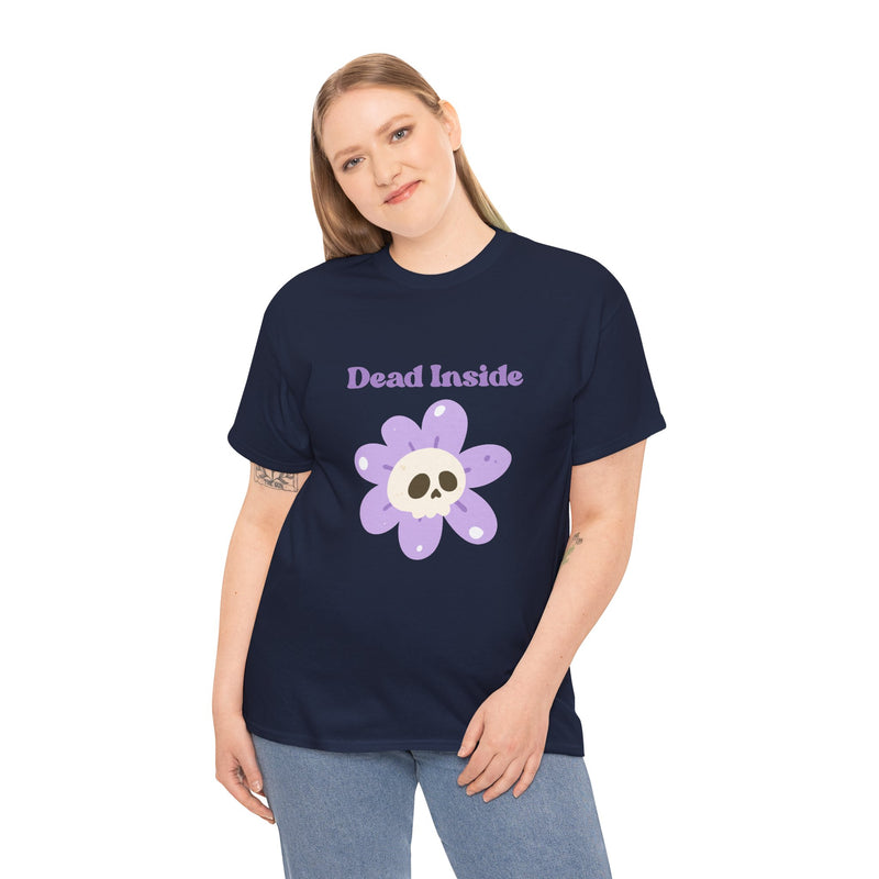 Graphic Tee — "Dead Inside" Skull Flower Mental Health Awareness T-Shirt