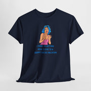 Pop Art Tee - "Grippy Socks Vacation" Mental Health Awareness Graphic T-Shirt