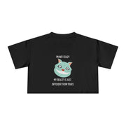 Women's Crop Tee — 'I'm Not Crazy! My Reality Is Just Different From Yours' Wonderland Graphic T-shirt Top
