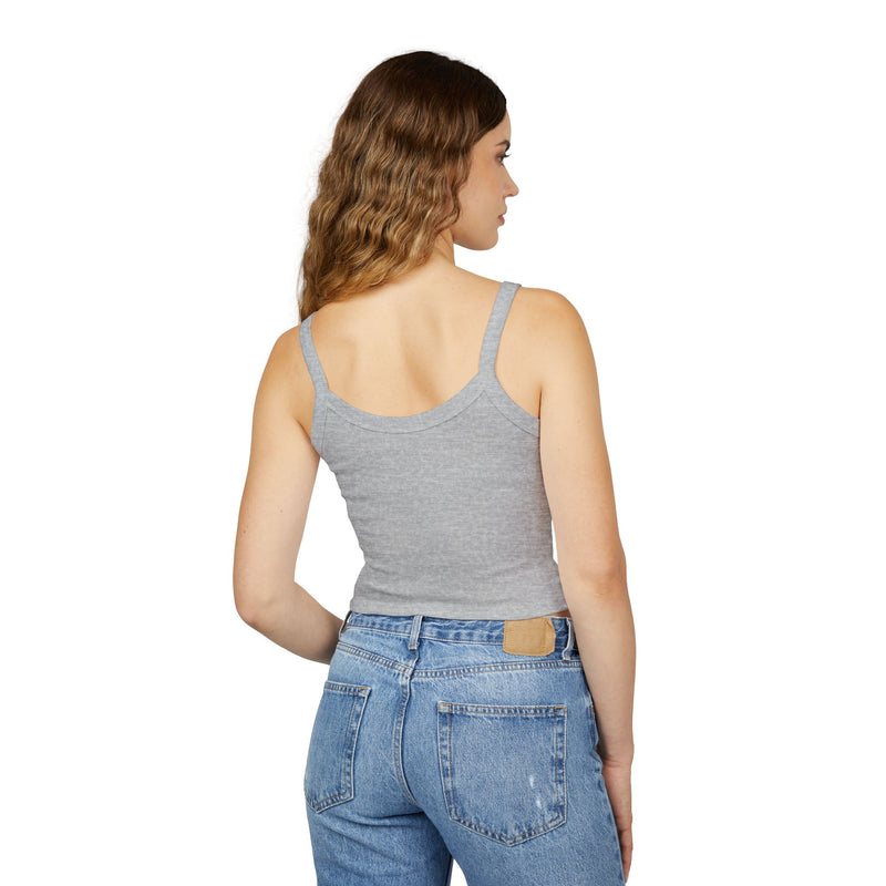Spaghetti Tank Top — "in cunt we trust." Bold Feminist Statement Crop