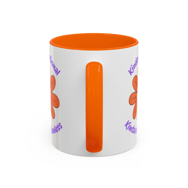 Coffee or Tea Mug — "Kinda Emotional, Kinda Emotionless" Floral Skull Accent Mug