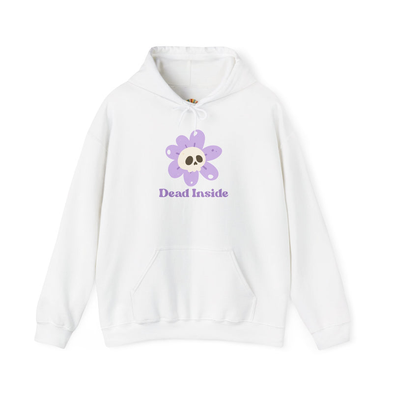 Graphic Floral Skull Hoodie "Dead Inside" - Unisex Heavy Blend™ Hooded Sweatshirt