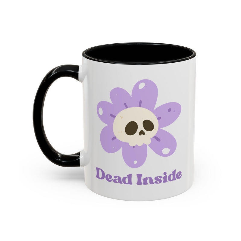 Coffee or Tea Mug — "Dead Inside" Floral Skull Accent Mug