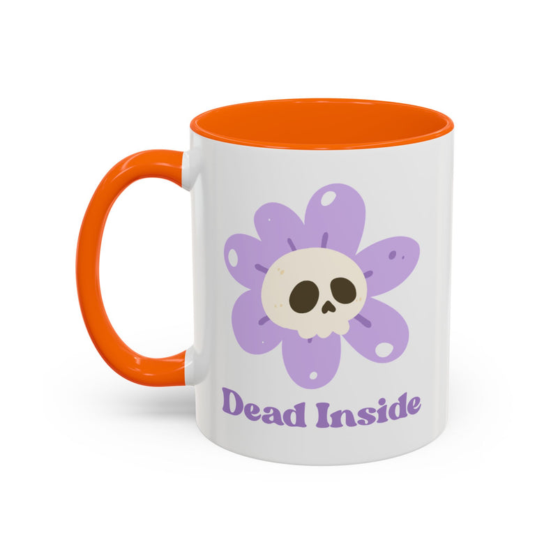 Coffee or Tea Mug — "Dead Inside" Floral Skull Accent Mug