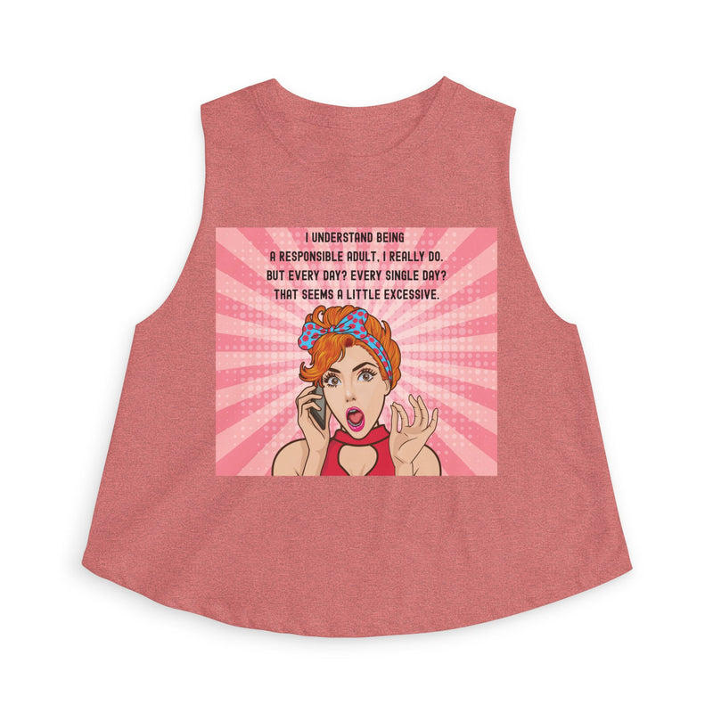 Crop Top - Retro Pop Art "I Understand Being A Responsible Adult..." Graphic Tank