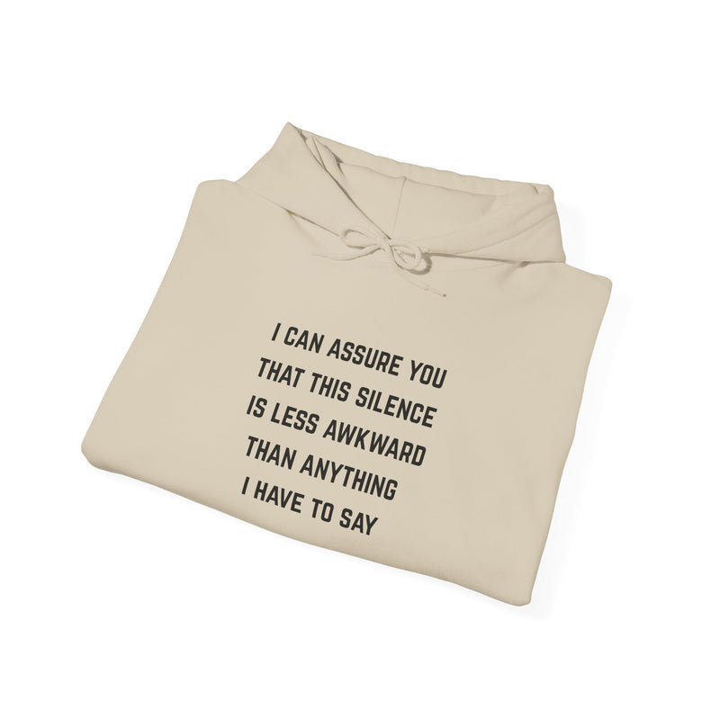 "Awkward Silence" Hoodie - Unisex Heavy Blend™ Minimalist Graphic Text Hooded Sweatshirt