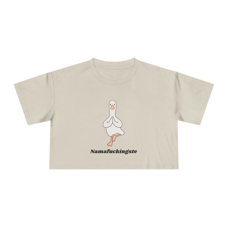 Yoga Duck Women's Crop Tee — 'Namafuckingaste' Graphic T-shirt Top