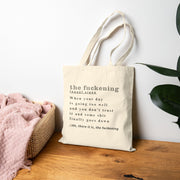 Canvas Tote Bag — 'the fuckening' Definition Grocery & Book Tote