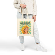 Canvas Tote Bag — Retro Pop Art Blonde with Quote “I Wanna Be 14 Again and Ruin My Life Differently”