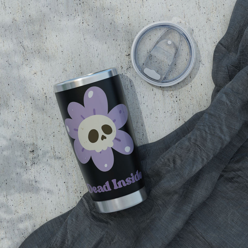20oz Vagabond Tumbler — 'Dead Inside' Purple Skull Flower Traveler Mug